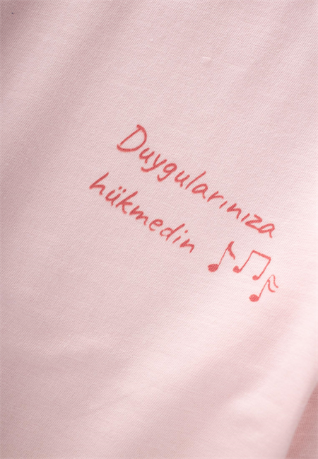 Sloganlı Uzun Kollu T-Shirt 2-10 Yaş PUDRA PEMBE