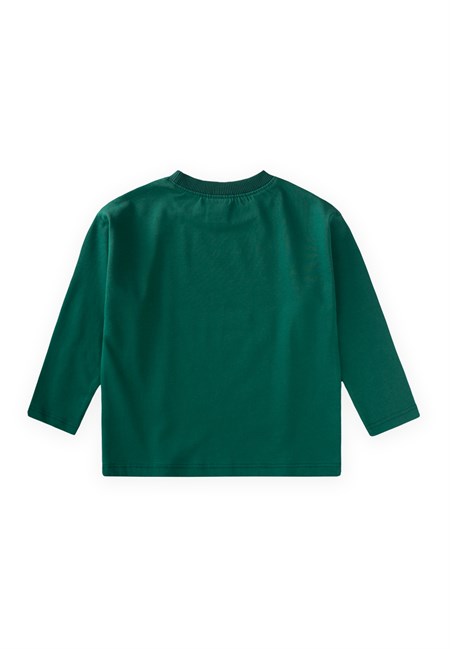 Sloganlı Uzun Kollu T-Shirt 2-10 Yaş Yeşil