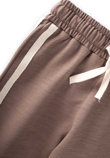 Şerit Detaylı Eşofman 1-10 Yaş Vizon