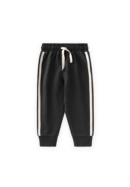 Şerit Detaylı Eşofman 1-10 Yaş Siyah