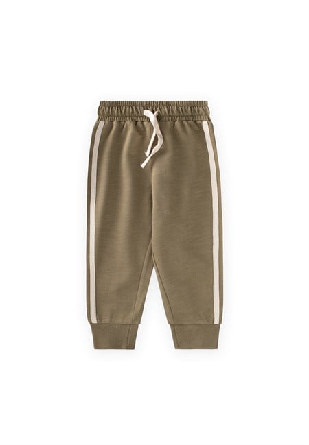 Şerit Detaylı Eşofman 1-10 Yaş OLİVE