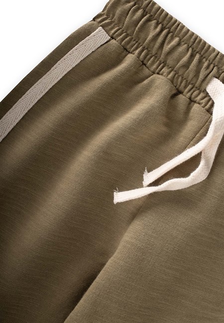 Şerit Detaylı Eşofman 1-10 Yaş OLİVE