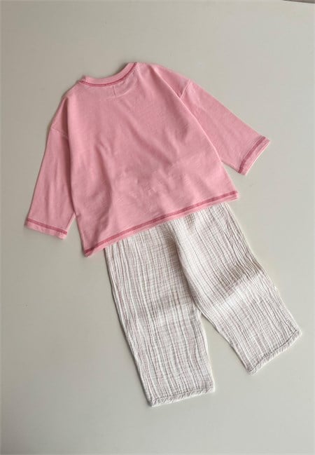 Oversize Pantolon Takım 2-10 Yaş Pembe