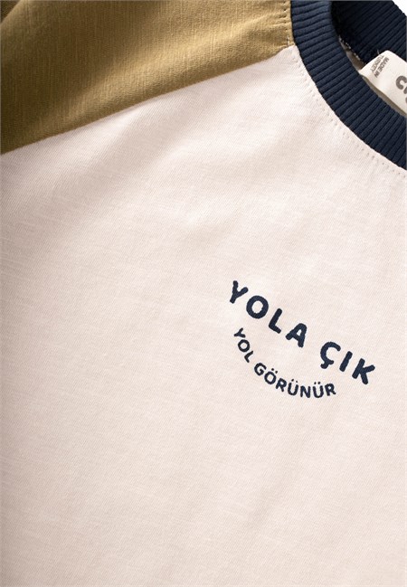 Mevsimlik Reglan Kol T-Shirt Takım 2-10 Yaş Kum