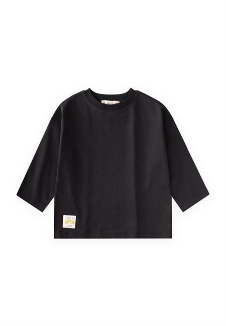 Oversize  Mevsimlik T-Shirt 2-10 Yaş Siyah
