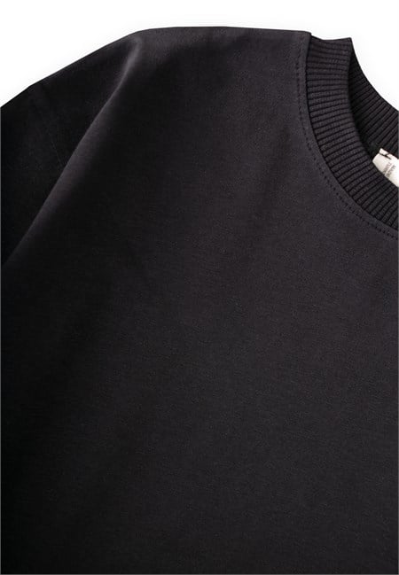 Oversize  Mevsimlik T-Shirt 2-10 Yaş Siyah