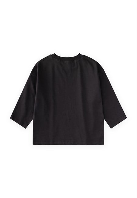 Oversize  Mevsimlik T-Shirt 2-10 Yaş Siyah