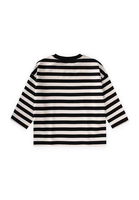 Oversize  Mevsimlik T-Shirt 2-10 Yaş SİYAH ÇİZGİLİ