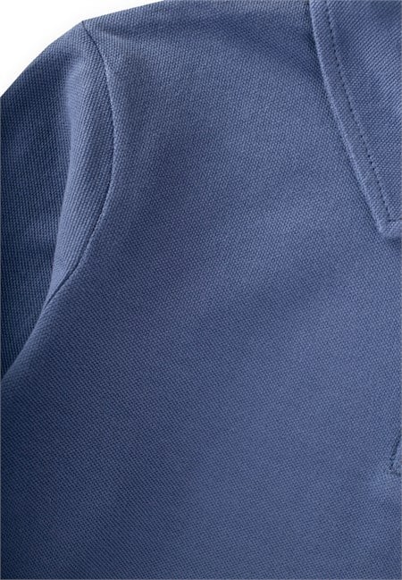Polo Yaka Uzun Kollu T-Shirt 5-12 Yaş İNDİGO MAVİ