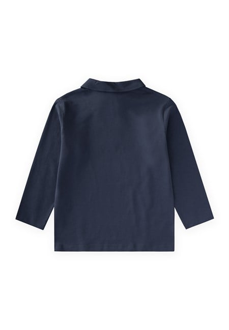 Polo Yaka Uzun Kollu T-Shirt 5-12 Yaş Lacivert