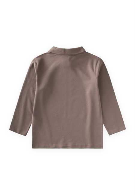 Polo Yaka Uzun Kollu T-Shirt 5-12 Yaş S Vizon