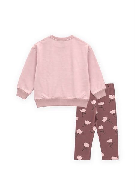 Taytlı Mevsimlik T-Shirt Takım 1-7 Yaş Pudra Pembe