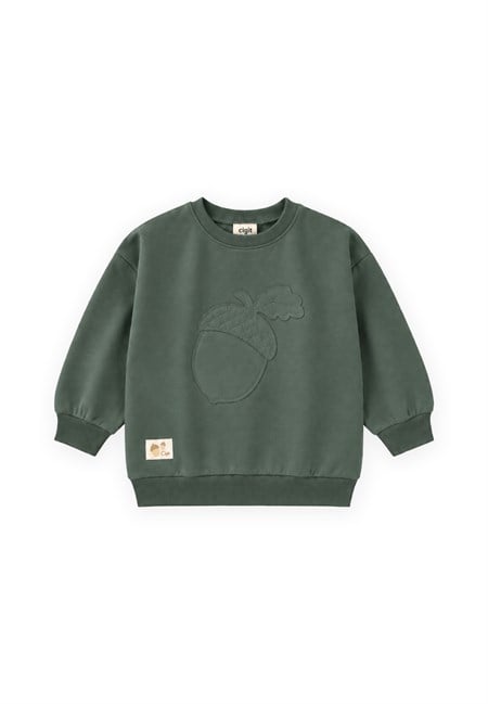 Mevsimlik Sweatshirt 1-7 Yaş Haki Yeşil