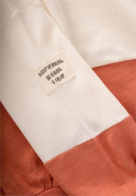 Garnili Sweatshirt Takım 2-8 Yaş Ekru Lacivert