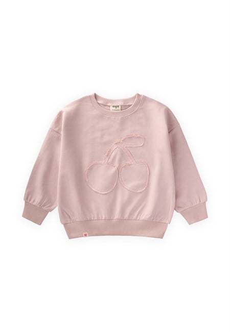 İnce Mevsimlik Sweatshirt 1-7 Yaş Pudra Pembe