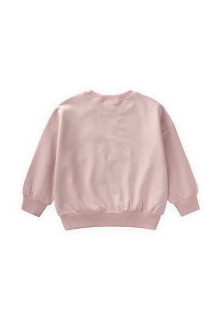 İnce Mevsimlik Sweatshirt 1-7 Yaş Pudra Pembe