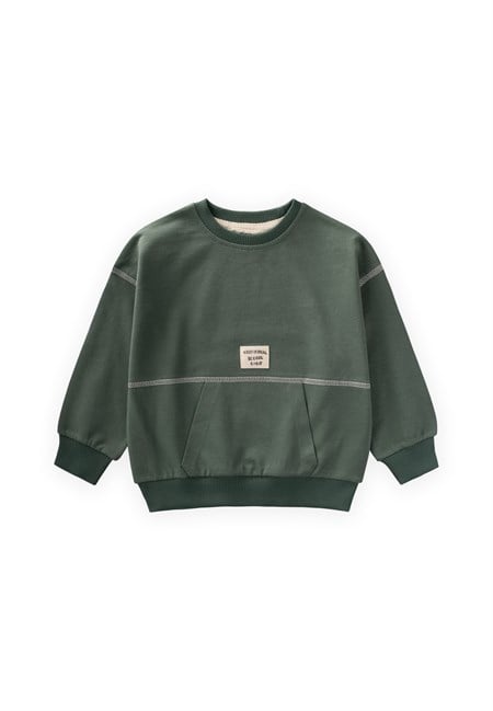Karyoka Detaylı Oversize Sweatshirt 2-8 Yaş HAKİ YEŞİL