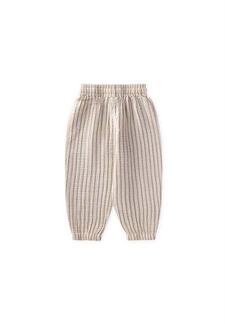 Müslin Şalvar Pantolon 1-6 Yaş A GRİ ÇİZGİLİ