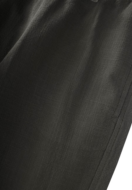 Keten Boyfriend Pantolon 2-10 Yaş Siyah
