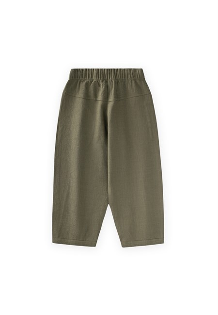 Keten Boyfriend Pantolon 2-10 Yaş Yeşil