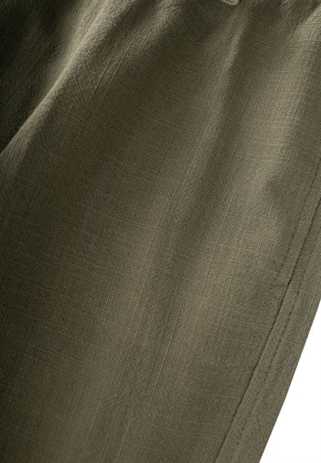 Keten Boyfriend Pantolon 2-10 Yaş Yeşil