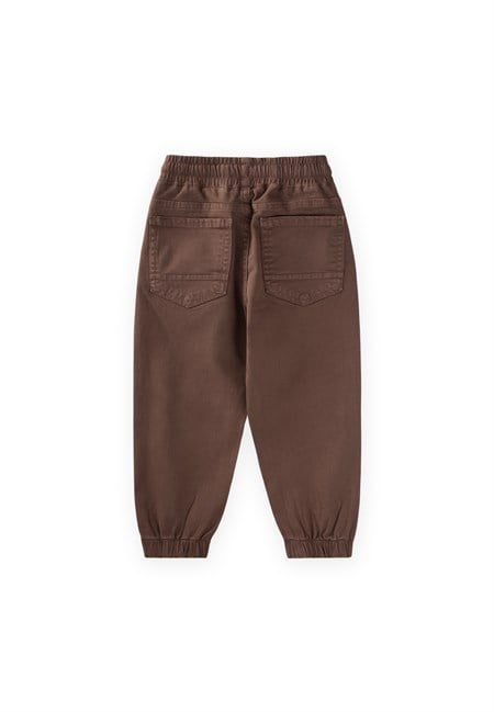Gabardin Parçalı Pantolon 2-12 Yaş Kahverengi