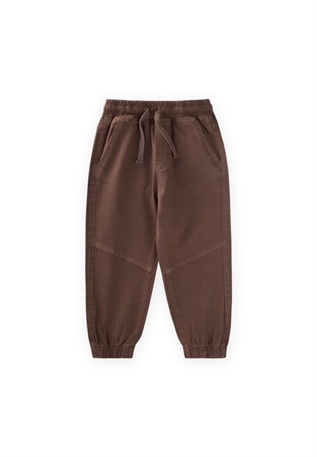 Gabardin Parçalı Pantolon 2-12 Yaş Kahverengi