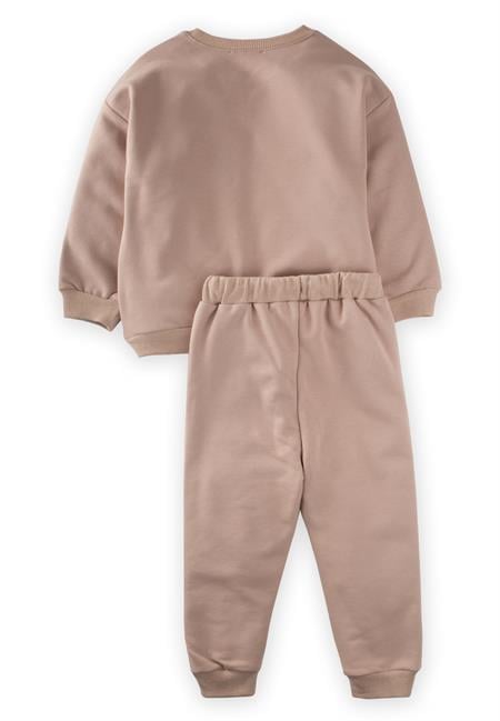Basic Karyoka Detaylı Sweatshırt Takım 3-8 Yaş BEJ