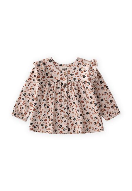 Oversize Desenli Hırka 1-5 Yaş TAŞ