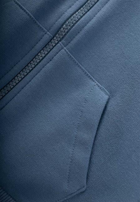 Kapşonlu Fermuarlı Hırka 1-14 Yaş İndigo Mavi