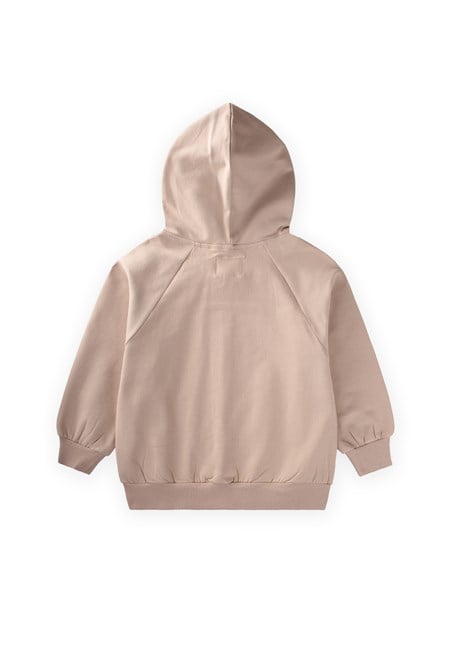 Kapşonlu Fermuarlı Hırka 1-14 Yaş Bej
