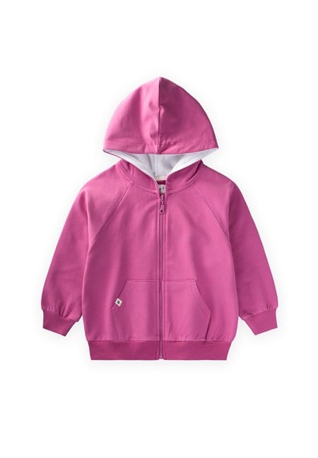 Kapşonlu Fermuarlı Hırka 1-14 Yaş K.FUŞYA