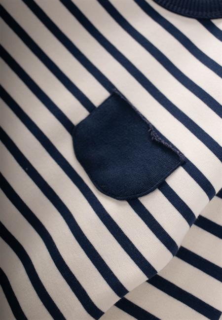 Çizgili Sweatshırt Takım 1-7 Yaş LACİVERT