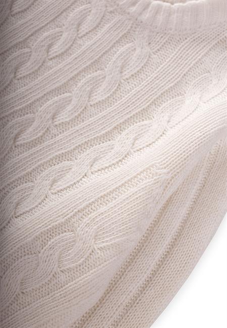 Saç Örgülü Kazak 1-8 Yaş Ekru