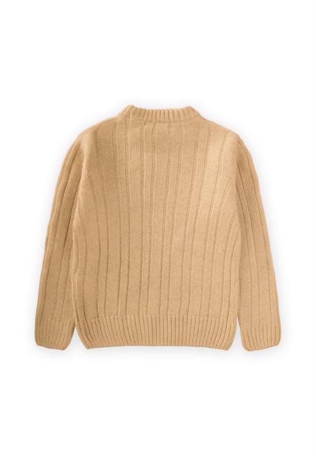 Saç Örgülü Kazak 1-8 Yaş Hardal Sarı