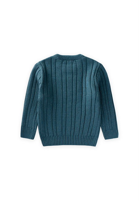 Saç Örgülü Kazak 1-8 Yaş PETROL