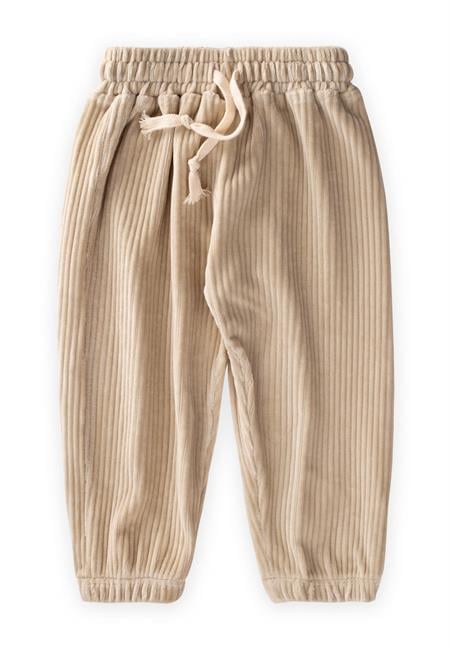 Fitilli Kadife Jogger Pantolon 1-10 Yaş Bej