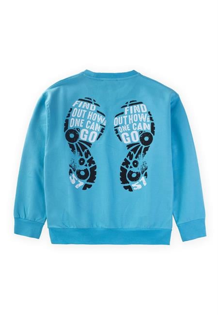 Step By Stamp Baskılı Sweatshırt 9-14 Yaş MAVİ