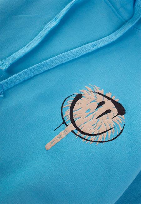 Face Palm Baskılı Kapşonlu Sweatshırt 9-14 Yaş MAVİ