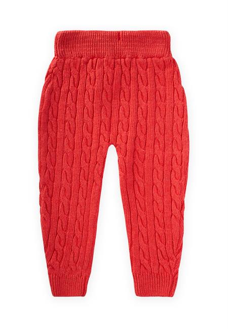 Saç Örgü Triko Pantolon 1-5 Yaş Mercan