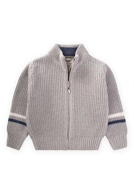 Fermuarlı Triko Hırka 2-9 Yaş Gri