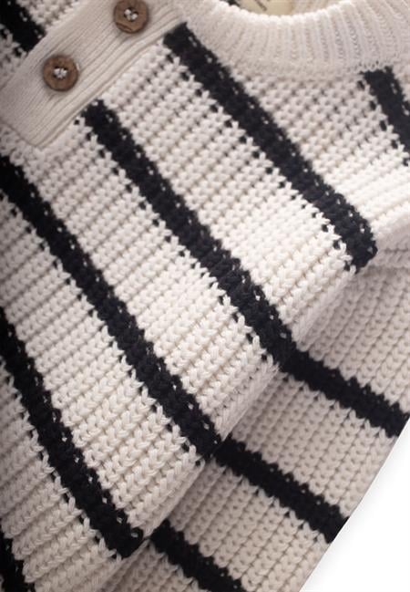 Çizgili Triko Kazak 2-6 Yaş Ekru