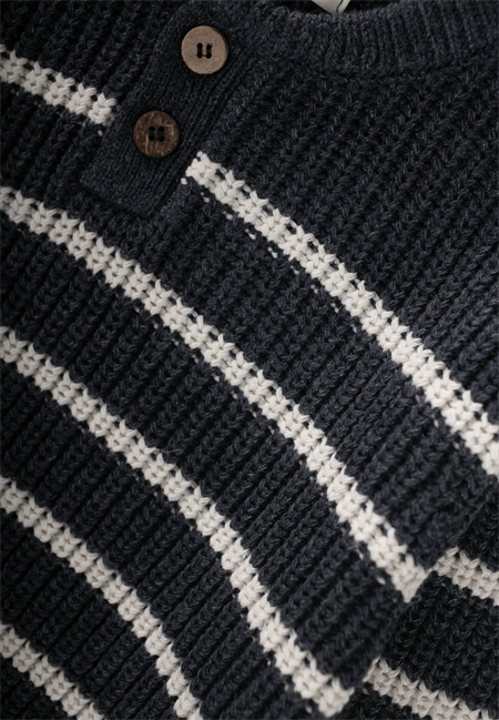 Çizgili Triko Kazak 2-8 Yaş Antrasit