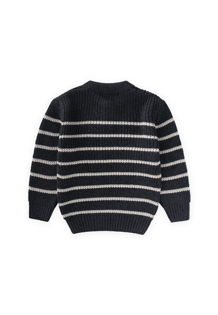 Çizgili Triko Kazak 2-8 Yaş Antrasit