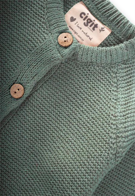 Links Triko Hırka 1-8 Yaş Haki Yeşil