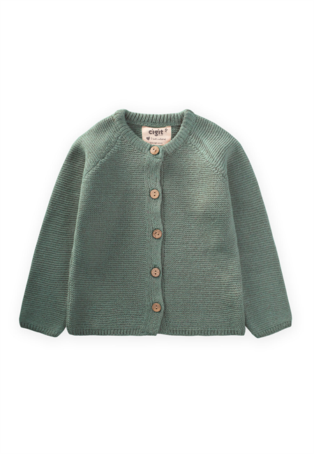 Links Triko Hırka 1-8 Yaş Haki Yeşil