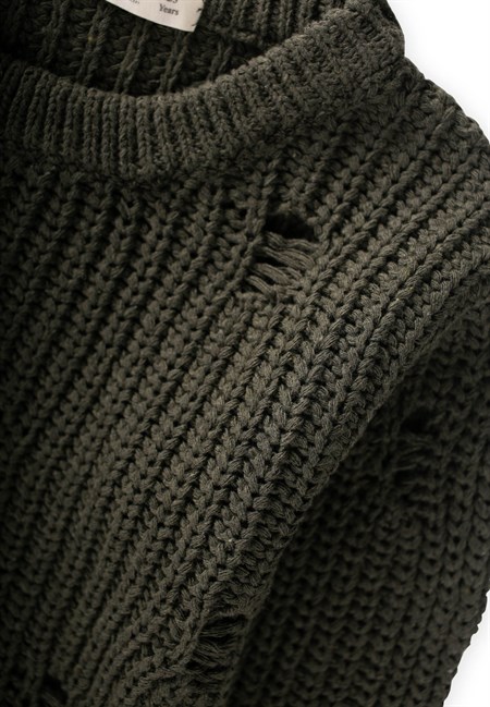 Selanik Triko Kazak 2-8 Yaş HAKİ YEŞİL