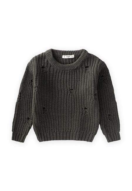 Selanik Triko Kazak 2-8 Yaş HAKİ YEŞİL