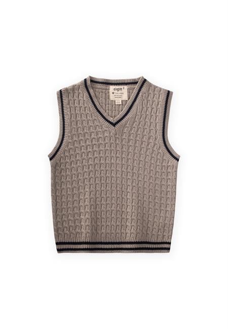 Saş Örgü Triko Süeter 3-9 Yaş Bej