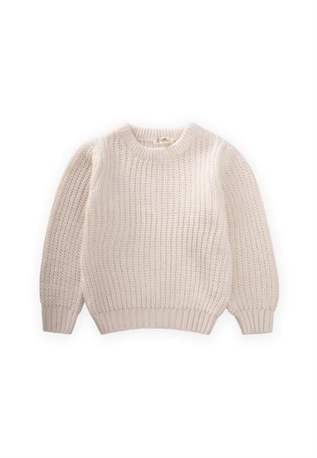 Bisiklet Yaka Selanik Triko Kazak 2-8 Yaş Ekru